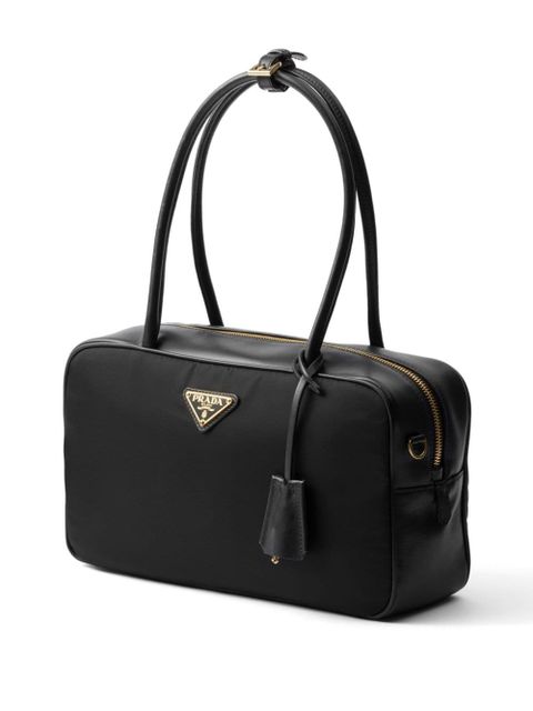 Prada medium re-nylon and leather tote bag - Black