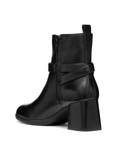 Geox botki skórzane D WALK PLEASURE 55 kolor czarny na słupku D46XBA 00043 C9999