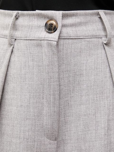 Answear.LAB spodnie damskie kolor szary proste high waist