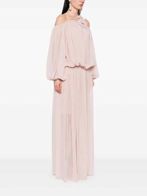 Blumarine floral-brooch maxi dress - Pink