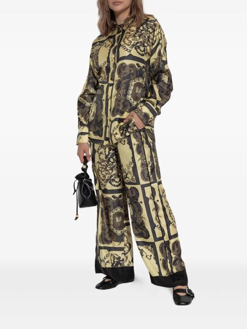 GANNI printed trousers - Gold