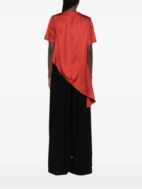 LouLou de Saison Madea button-detail asymmetric blouse - Red