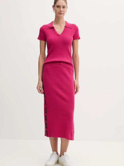 Dkny polo damski kolor różowy DJ4R0188 - zdjęcie produktu nr 2