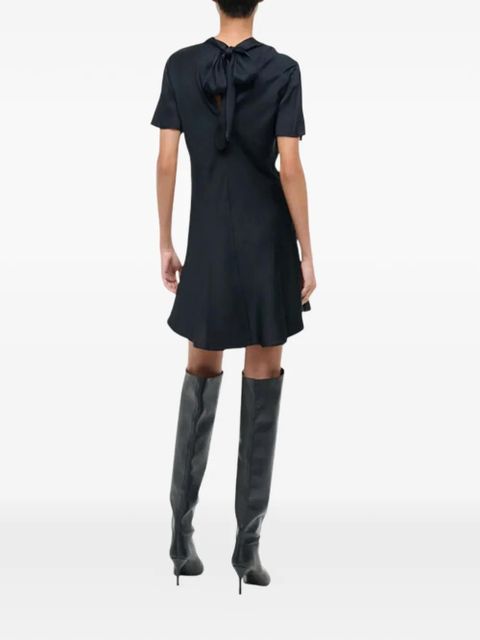 STAUD Iris cowl neck short sleeve dress - Black