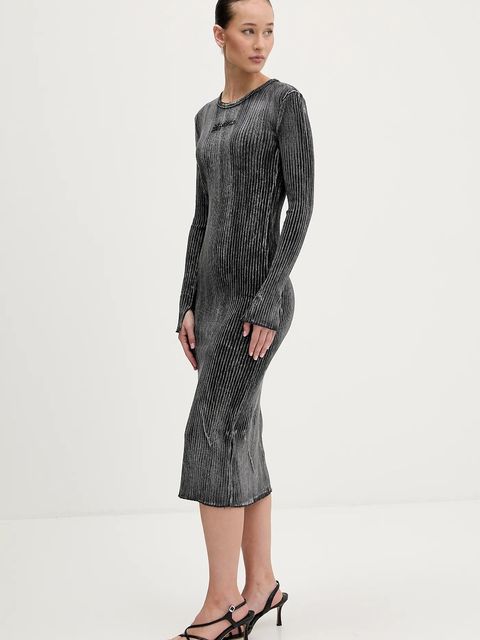 Karl Lagerfeld Jeans sukienka kolor szary midi dopasowana B1W13055 - zdjęcie produktu nr 2