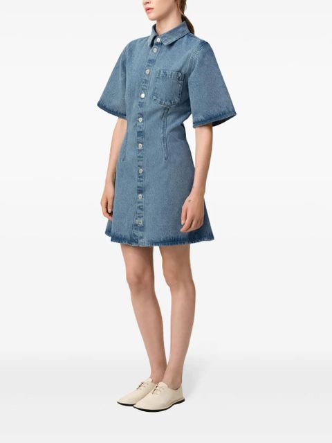 AMI Paris short-sleeved shirt dress - Blue