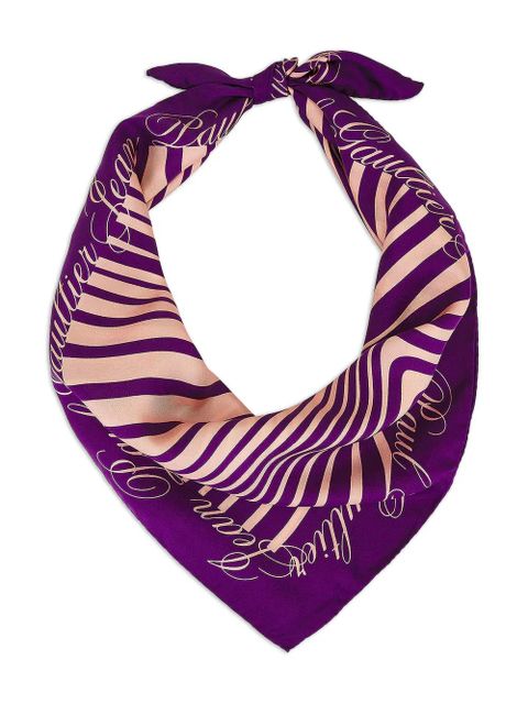 Jean Paul Gaultier striped-pattern scarf - Purple - zdjęcie produktu nr 2