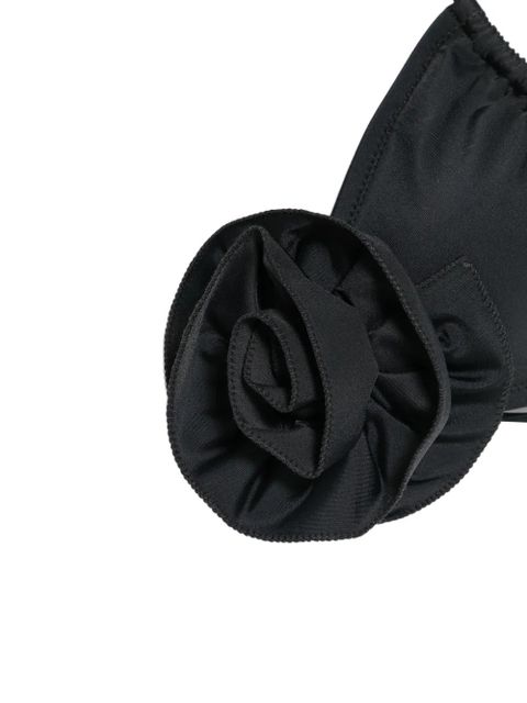 Moschino floral-appliqué triangle bikini top - Black