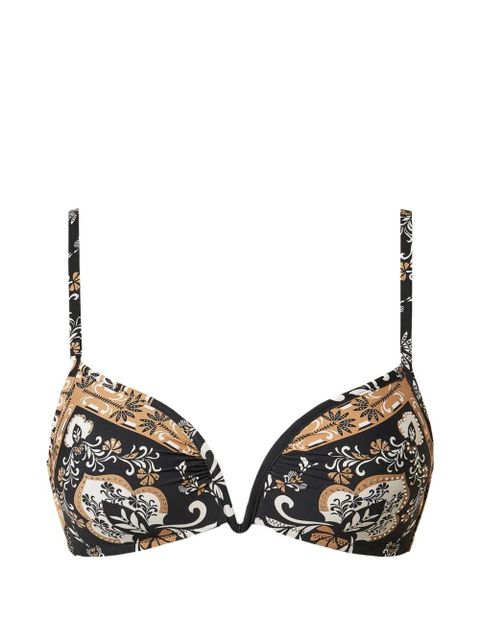 TWINSET padded triangle print bikini top - Black - zdjęcie produktu nr 1