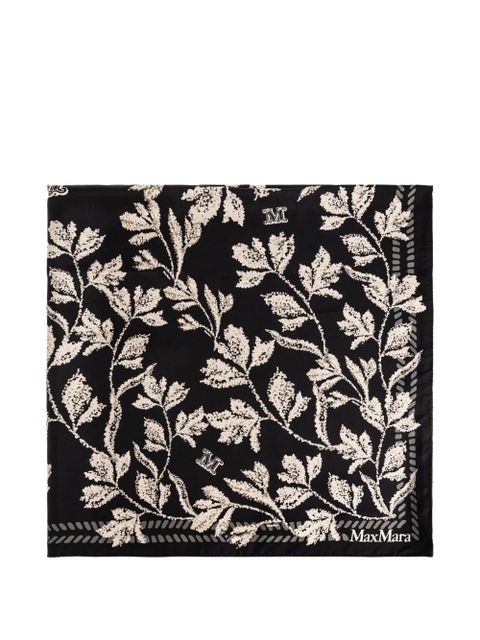 Max Mara leaf-print scarf - Black - zdjęcie produktu nr 1
