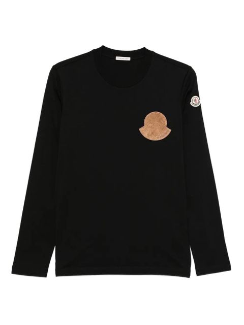 Moncler logo-patch long-sleeve top - Black - zdjęcie produktu nr 1