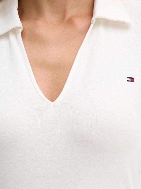 Tommy Hilfiger longsleeve bawełniany kolor beżowy WW0WW47850