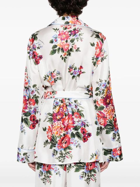 Dolce & Gabbana bouquet-print vanity twill shirt - White