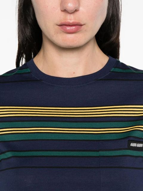 Miu Miu striped pocket top - Blue