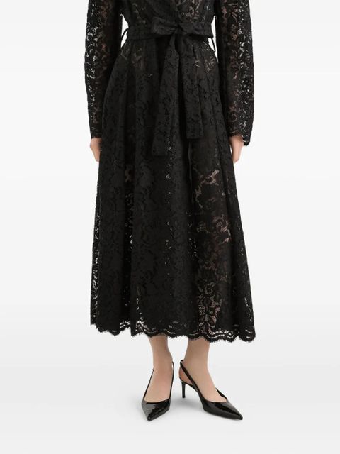 Dolce & Gabbana lace belted coat - Black