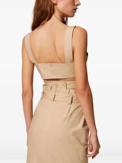 TWINSET buckled poplin top - Neutrals