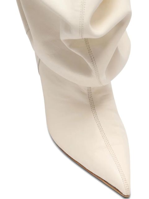 Balmain 75mm slouchy wedge ankle boots - White
