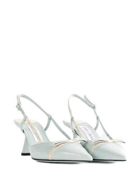 Jimmy Choo 65mm Camila patent-leather slingback pumps - Green - zdjęcie produktu nr 2