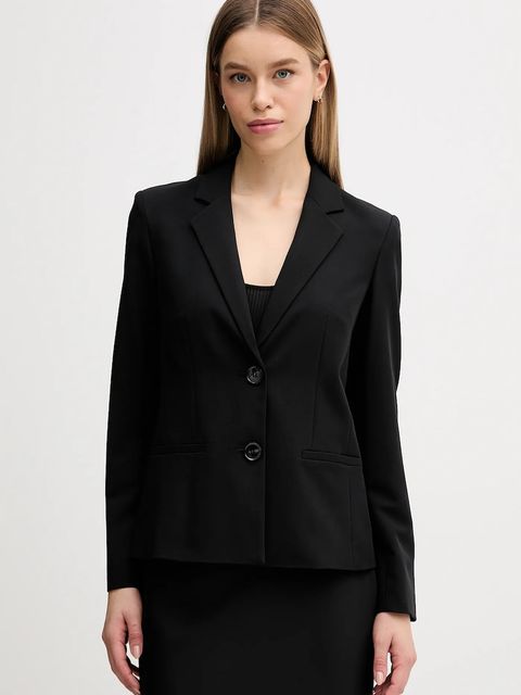 Sisley marynarka kolor czarny jednorzędowa gładka 2KVXLW01Q - zdjęcie produktu nr 1