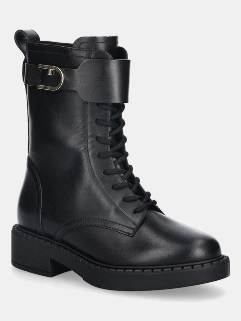 Furla buty skórzane New Legacy Army Boot damskie kolor czarny na płaskim obcasie YK11FNL BX4223 O6000 - zdjęcie produktu nr 1