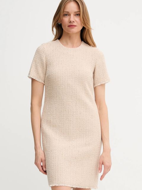 Joop! sukienka z wełną kolor beżowy mini prosta 30047956 - zdjęcie produktu nr 1
