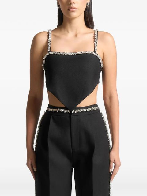 Manière De Voir Eloise embellished-strap top - Black - zdjęcie produktu nr 1