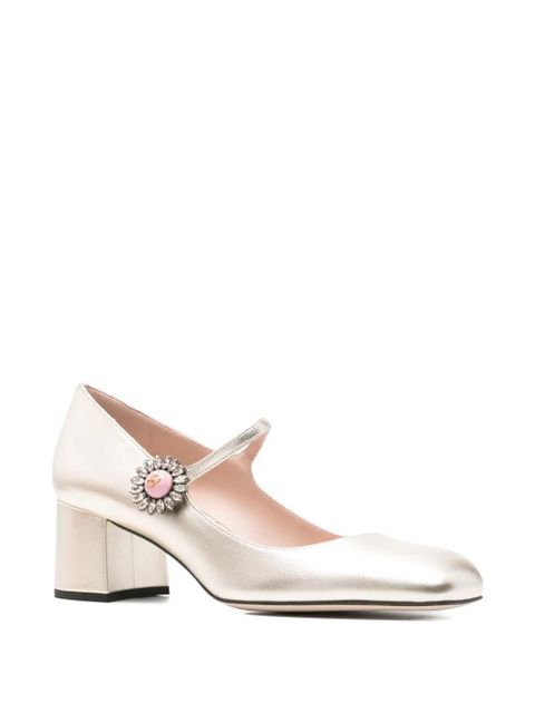Valentino Garavani 55mm crystal-embellished heeled pumps - Silver - zdjęcie produktu nr 2
