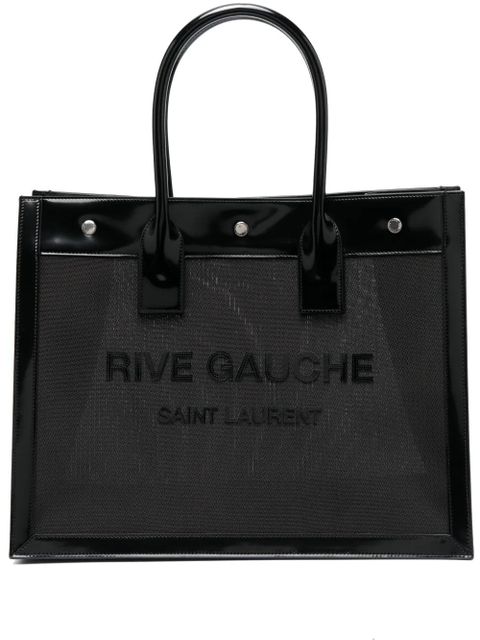 Saint Laurent Rive Gauche patent-finish tote bag - Black - zdjęcie produktu nr 1