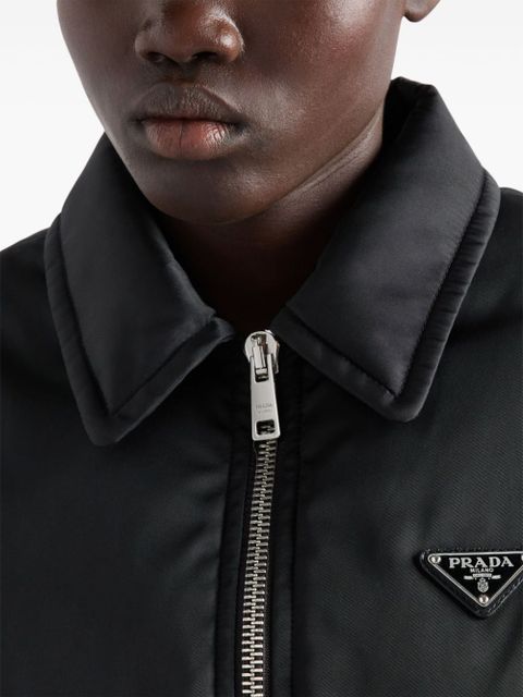 Prada triangle logo belted jacket - Black