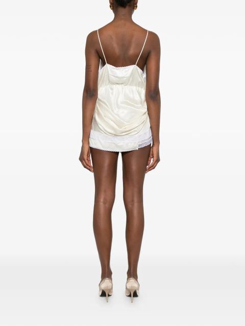 Magda Butrym lace-trim mini dress - Neutrals