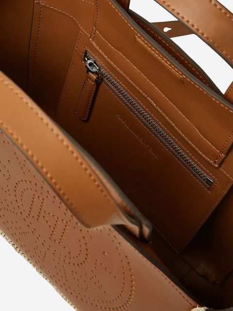 Karl Lagerfeld torebka skórzana kolor brązowy A2W30014