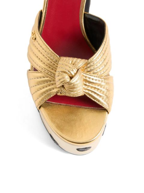 Valentino Garavani knot-detail heeled sandals - Gold