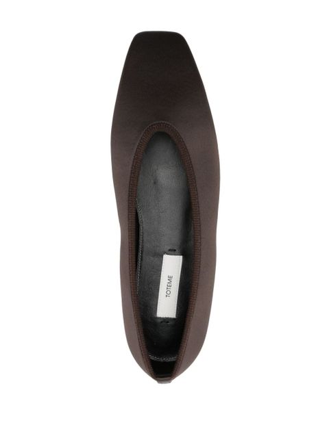 TOTEME Minimalist satin ballet flats - Brown