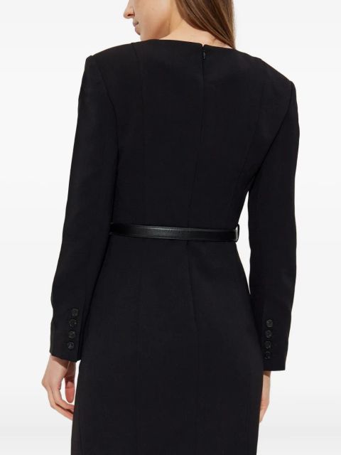 Self-Portrait button-front belted midi dress - Black
