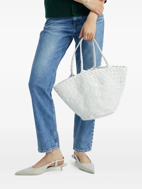DRAGON DIFFUSION Egola woven tote bag - White