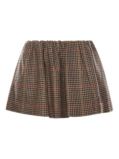Miu Miu check gathered mini skirt - Brown - zdjęcie produktu nr 1