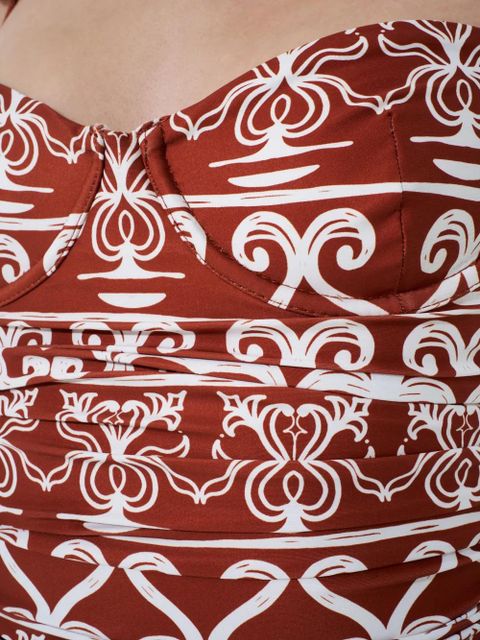 Agua By Agua Bendita Rabano patterned swimsuit - Brown