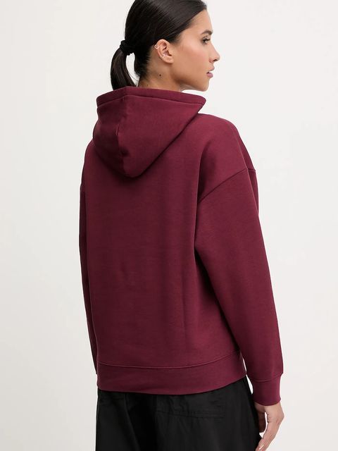Puma bluza damska kolor bordowy z kapturem gładka 682385