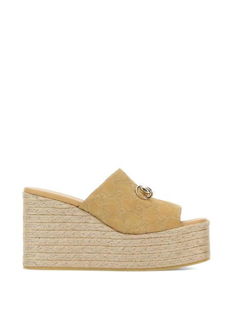 Gucci suede platform wedges - Neutrals - zdjęcie produktu nr 1