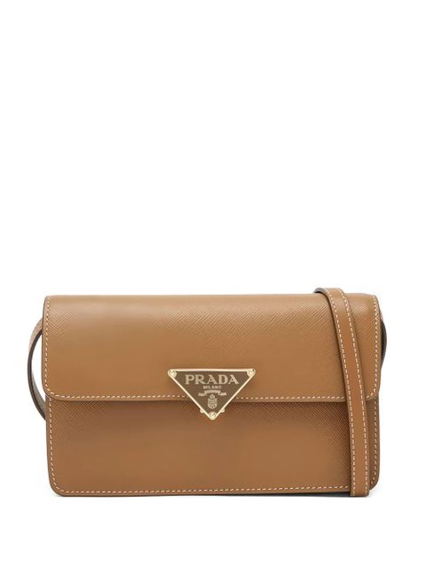 Prada Embleme flap mini bag - Brown