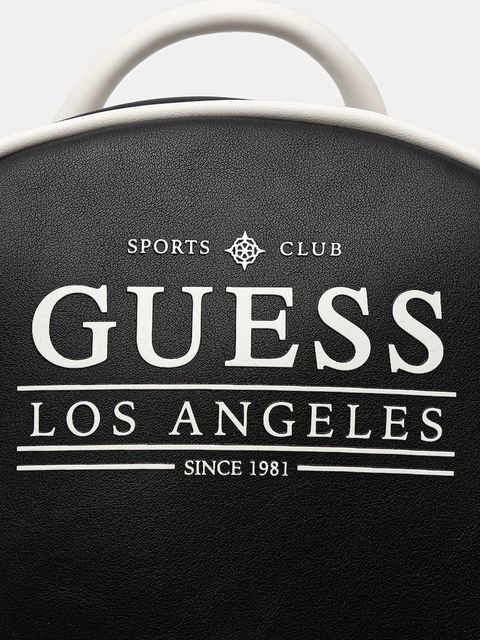 Guess plecak FANCY damski kolor czarny mały z nadrukiem V5YZ05 WHDX0