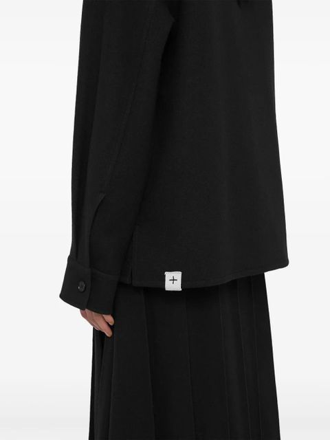 Jil Sander long-sleeve wool flannel overshirt - Black - zdjęcie produktu nr 2