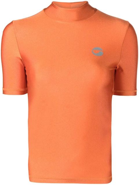 Coperni logo-print mock-neck T-shirt - Orange - zdjęcie produktu nr 1
