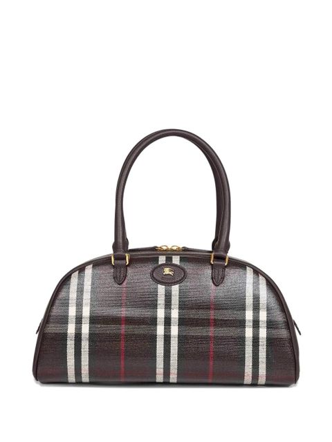 Burberry checked equestrian knight-detail tote bag - Brown - zdjęcie produktu nr 1