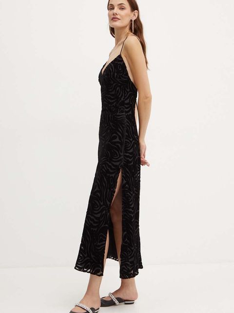 Bardot sukienka PARADISO kolor czarny maxi dopasowana 59415DB