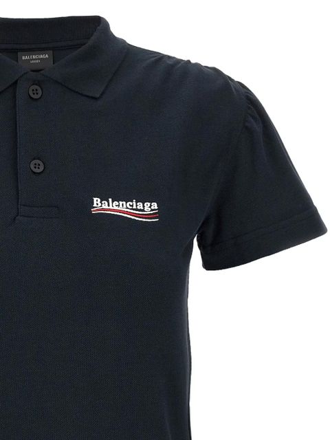 Balenciaga logo-embroidered polo top - Blue - zdjęcie produktu nr 1