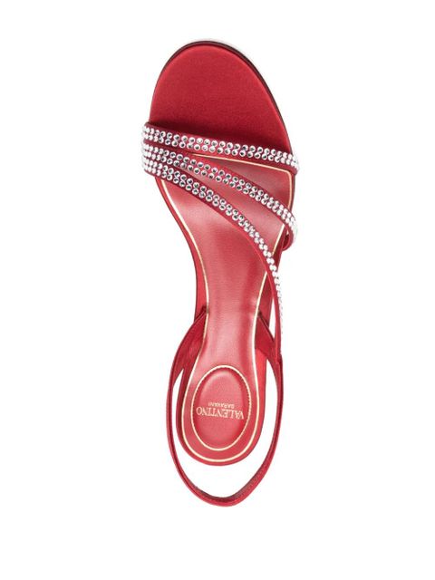 Valentino Garavani crystal-embellished kitten heel sandals - Red - zdjęcie produktu nr 2