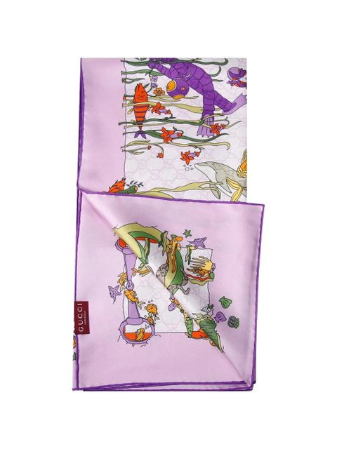Gucci silk scarf - Purple - zdjęcie produktu nr 2