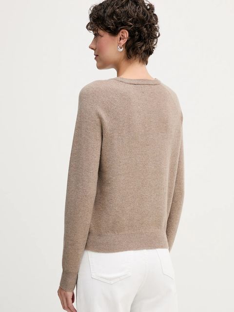 Tommy Hilfiger sweter wełniany damski kolor brązowy WW0WW47470 - zdjęcie produktu nr 2