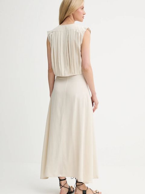 Answear.LAB bluzka i spódnica damski kolor beżowy